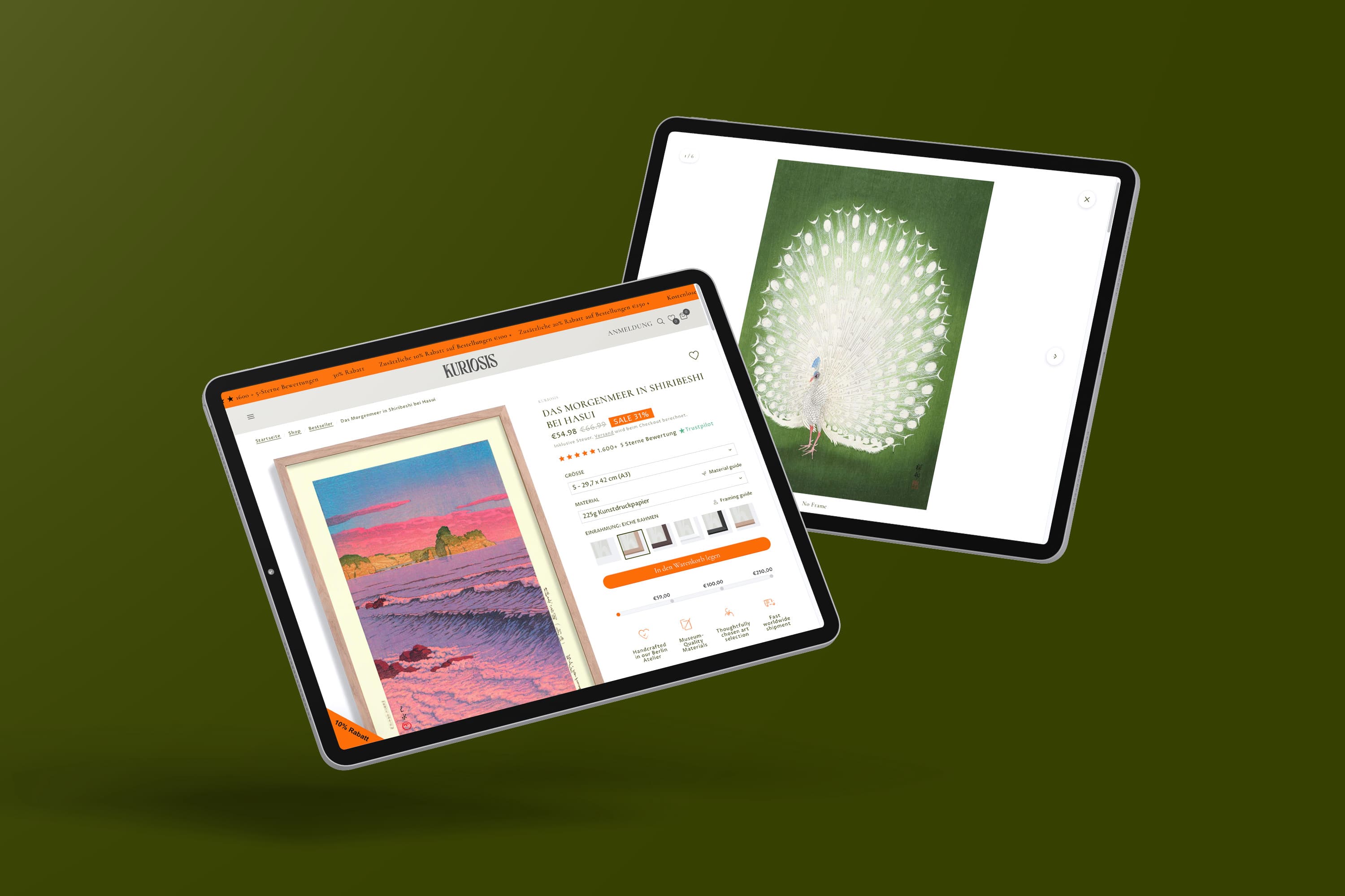 KURIOSIS Shopify E-Commerce Platform - Mobile and Desktop Views