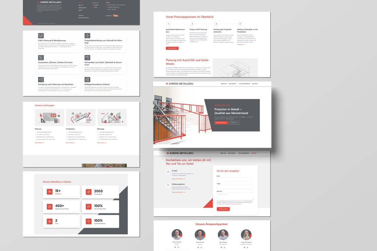 AHRENS Metallbau - Webseite für ein Metallbauunternehmen