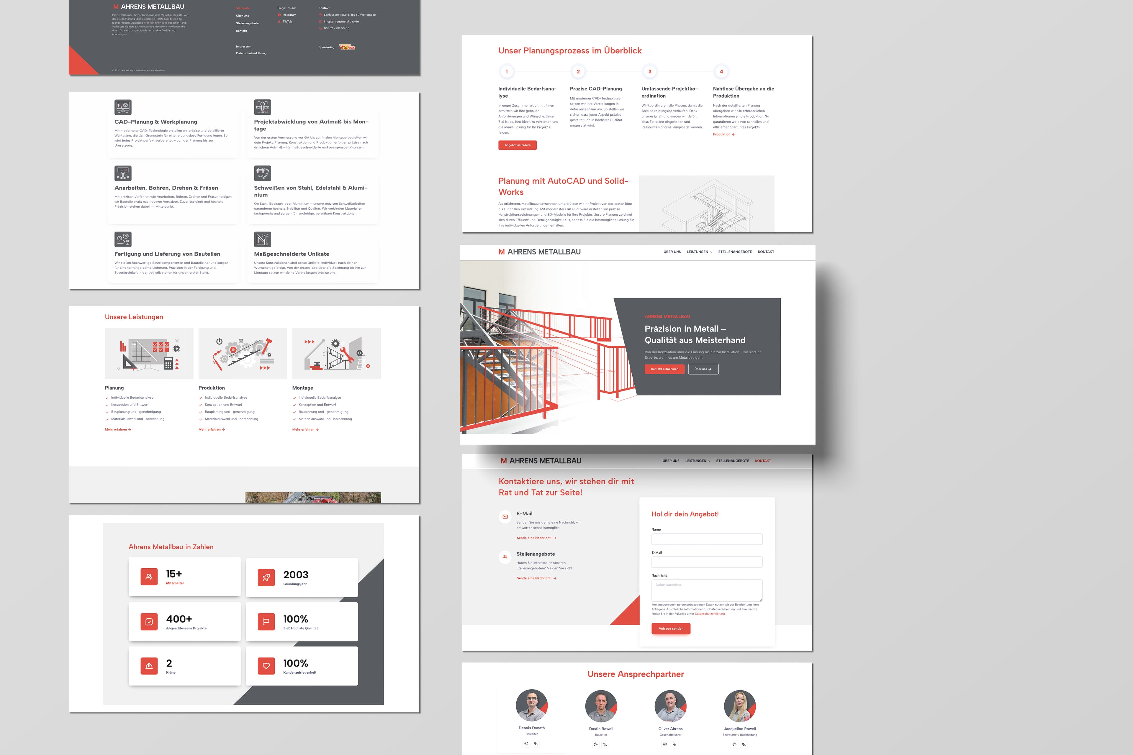 Webseite für ein Metallbau-Unternehmen – AHRENS Metallbau Desktop-Ansicht