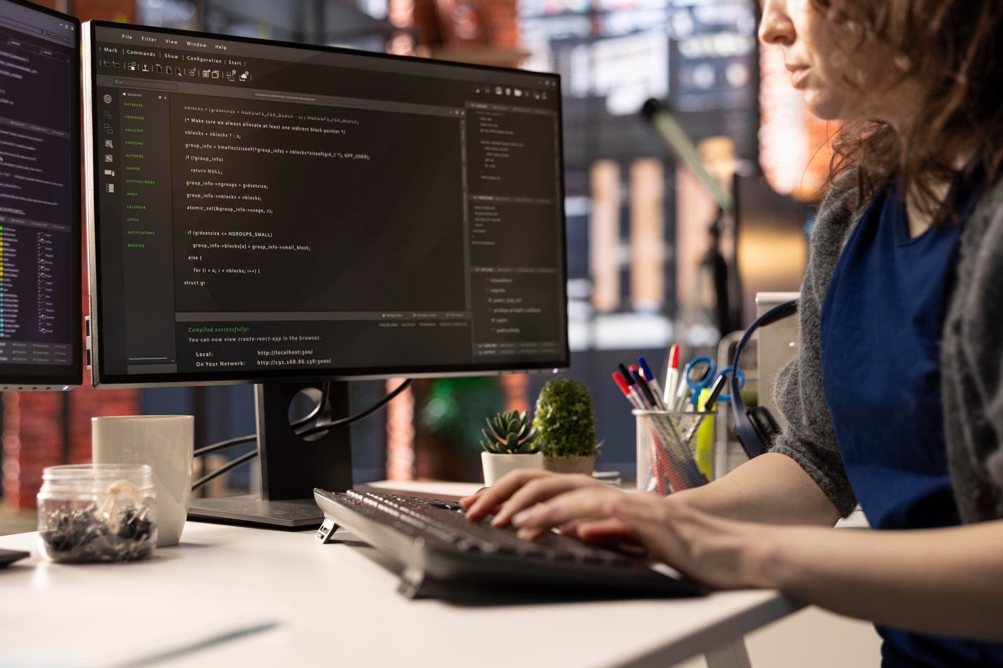 Illustration of backend development and server-side logic