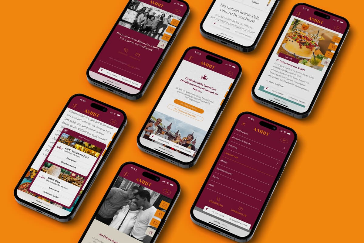 Amrit - Website für indisches Restaurant in Berlin