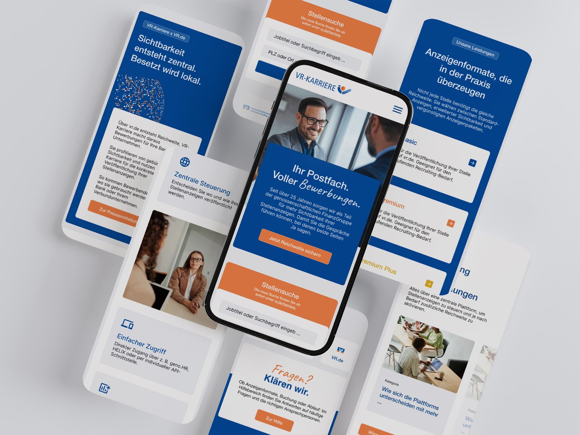 VR-KARRIERE Mobile-Frontend: responsive Ansichten von Stellensuche und Anzeigenpaketen