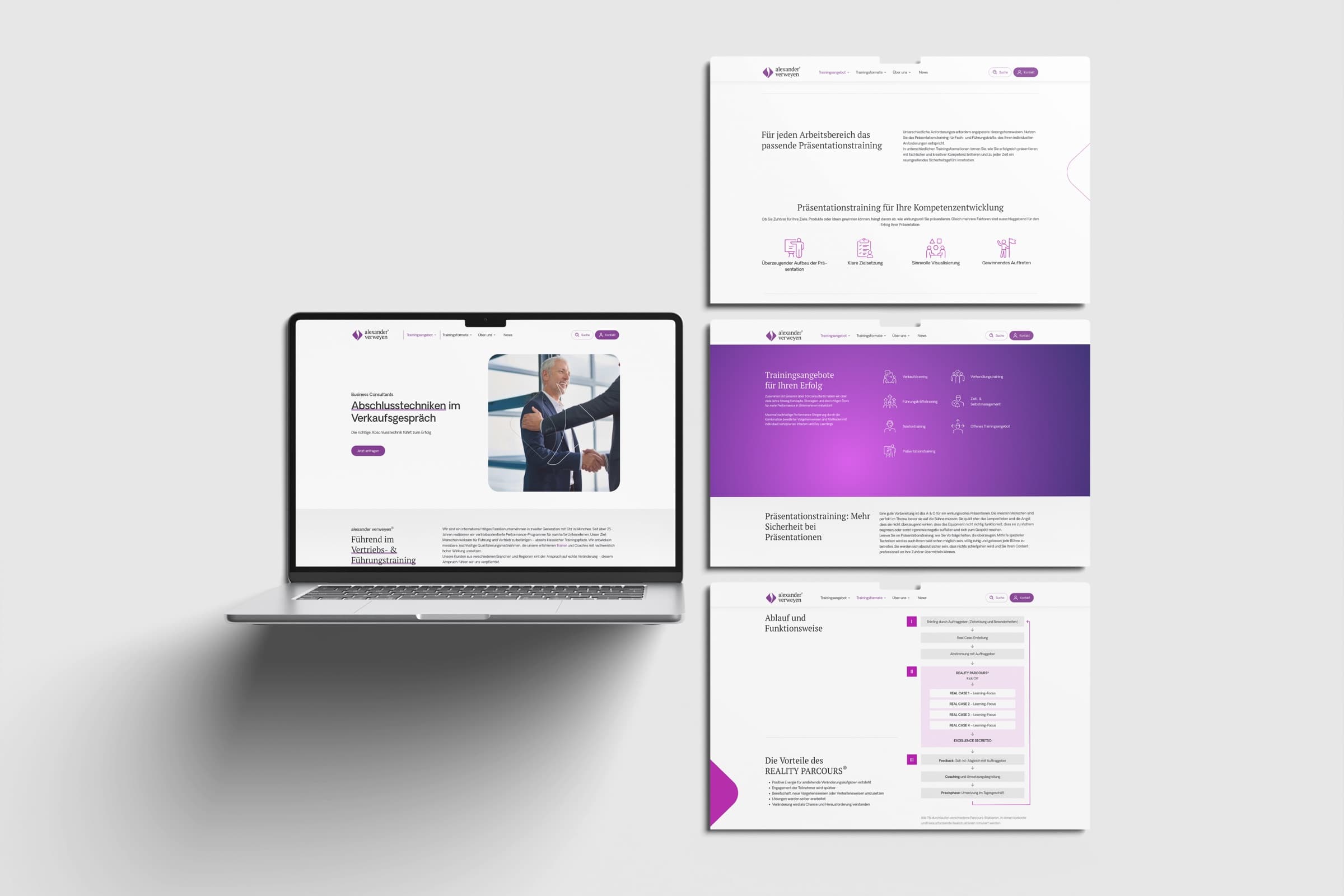 Presentation training and training format pages in the new brand design